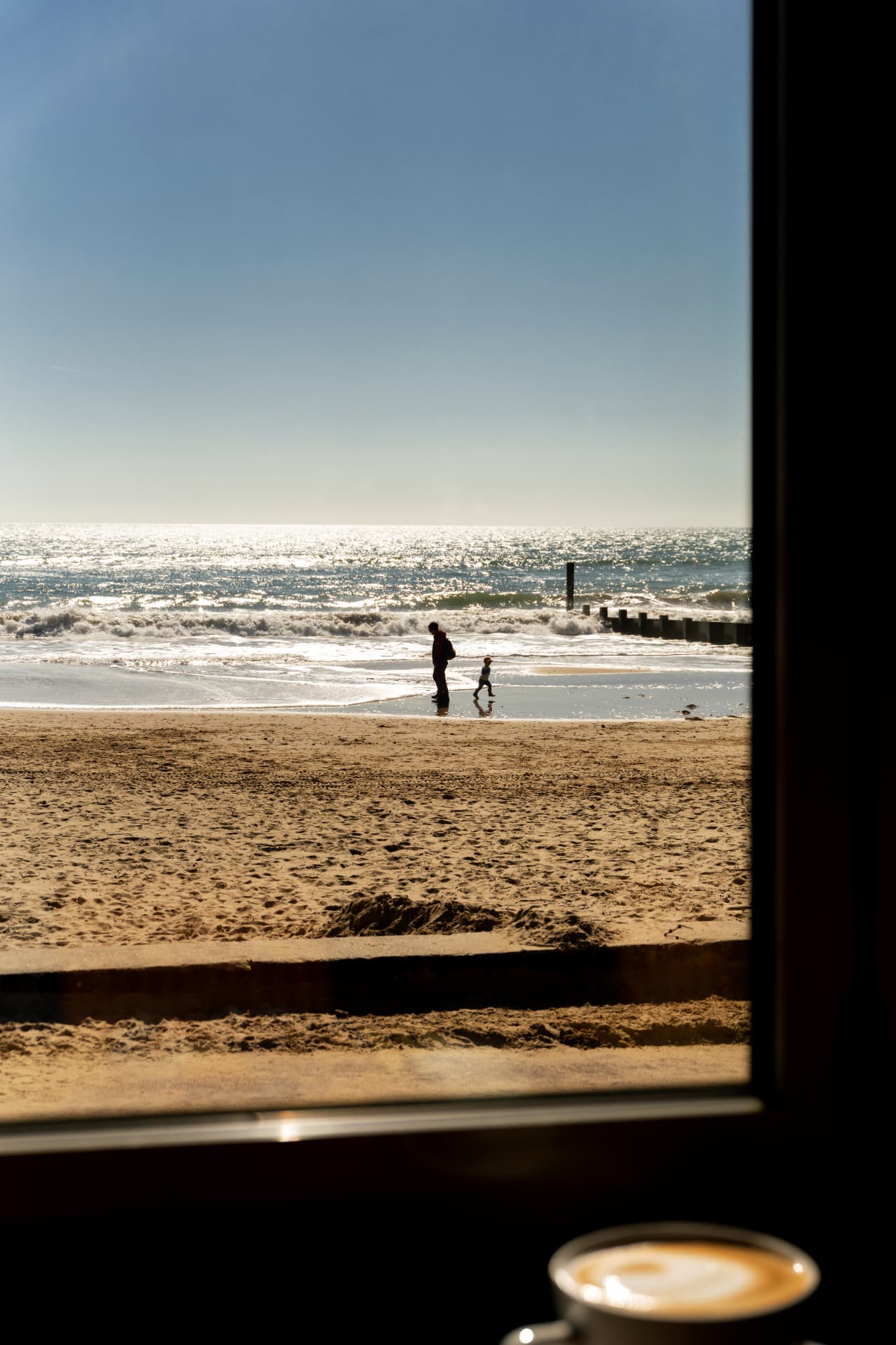 Beach view through the window